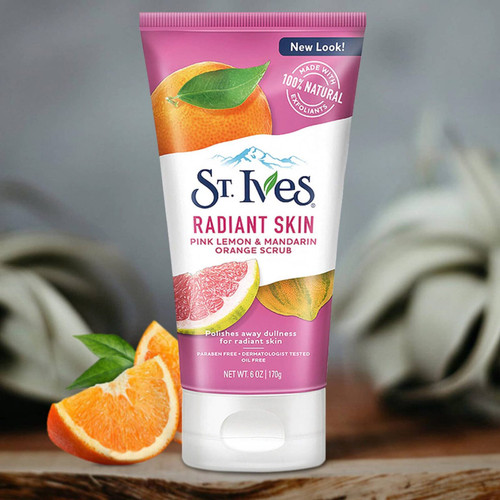 عکس 1: اسکراب صورت لیمو صورتی و نارنگی سنت ایوز Radiant Skin