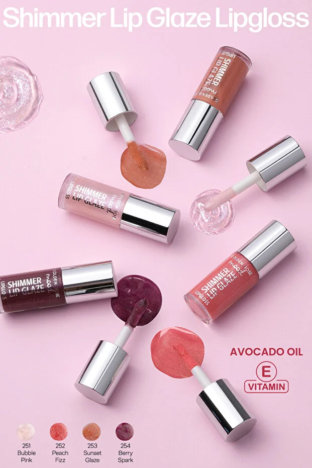 لیپ گلاس شاین دار گلدن رز Golden Rose مدل Shimmer Lip Glaze
