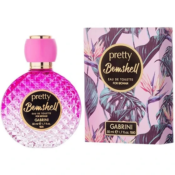 ادکلن زنانه گابرینی مدل PRETTY BOMBSHELL با رایحه معتدل، شیرین و گلی حجم ۵۰ میل